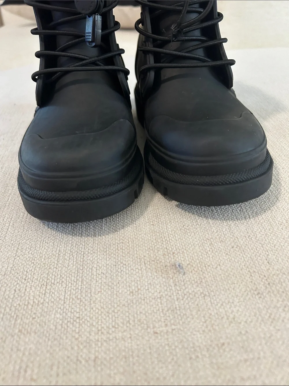 Big Kids Stomper Lace-up Waterproof Ankle Boots, Black, Size 13, NWOT